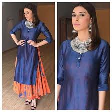 Image result for kurta palazzo and silver jewellery